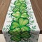 St Patricks Day Decorations - Shamrock Table Runner | St Patricks Day Party Favors Supplies Decor Indoor Outdoor - Spring Holiday Banner Backdrop Decorations for Table Home Kitchen